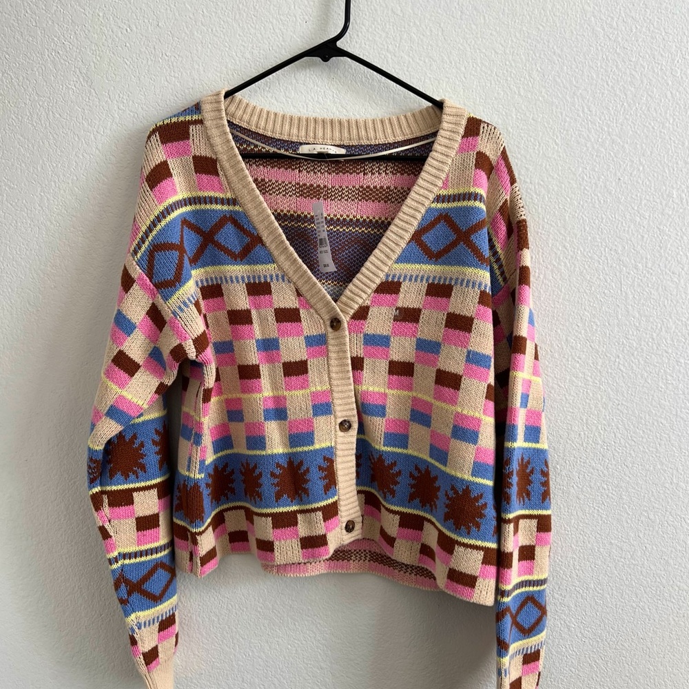 PAC SUN / LA Hearts 💕 Color Block Cardigan 🌈